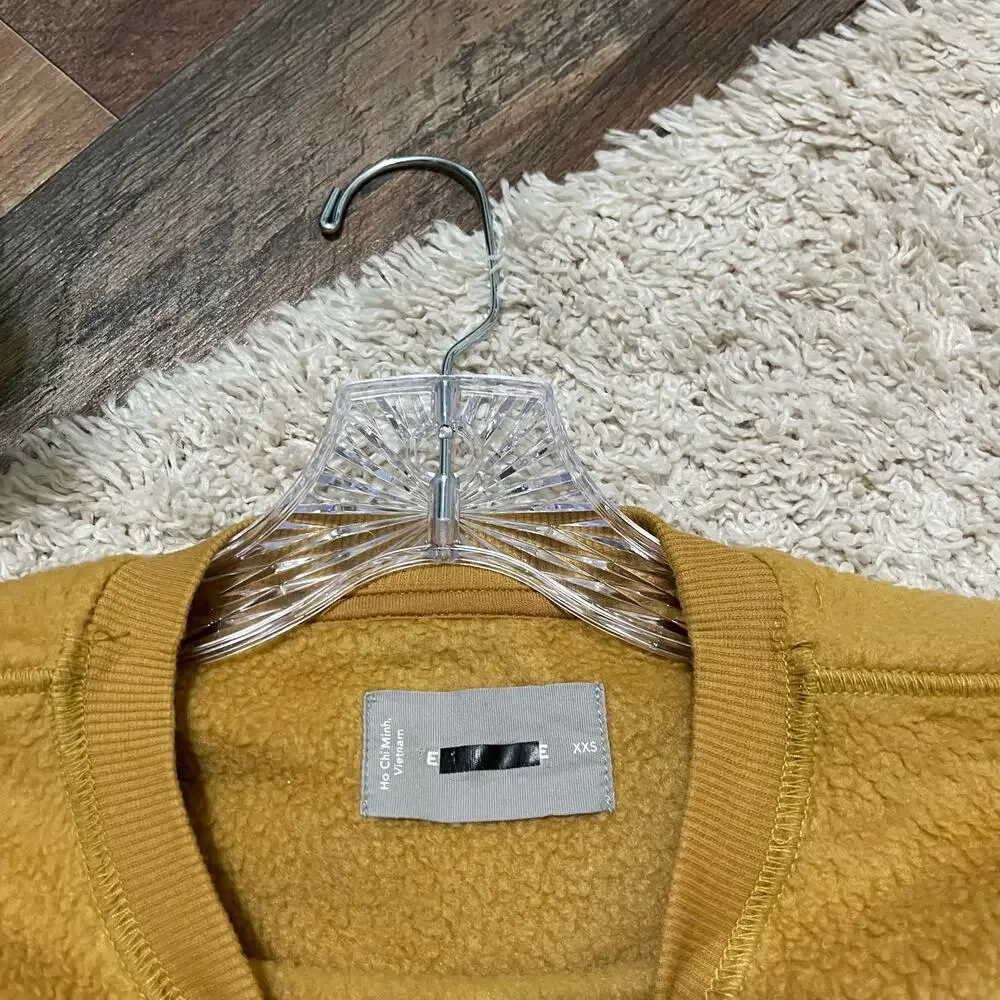 Everlane Size XXS Mustard Yellow ReNew Plush Fleece Crewneck Pullover Sweatshirt
